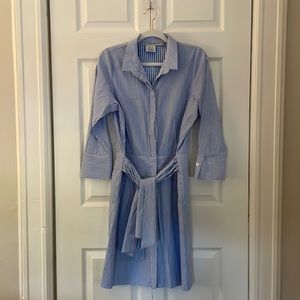 Blue & white stripe Gretchen Scott shirt dress. Sz M